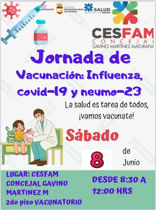 Centro de Vacunación Para el Sábado 8 de Junio.
