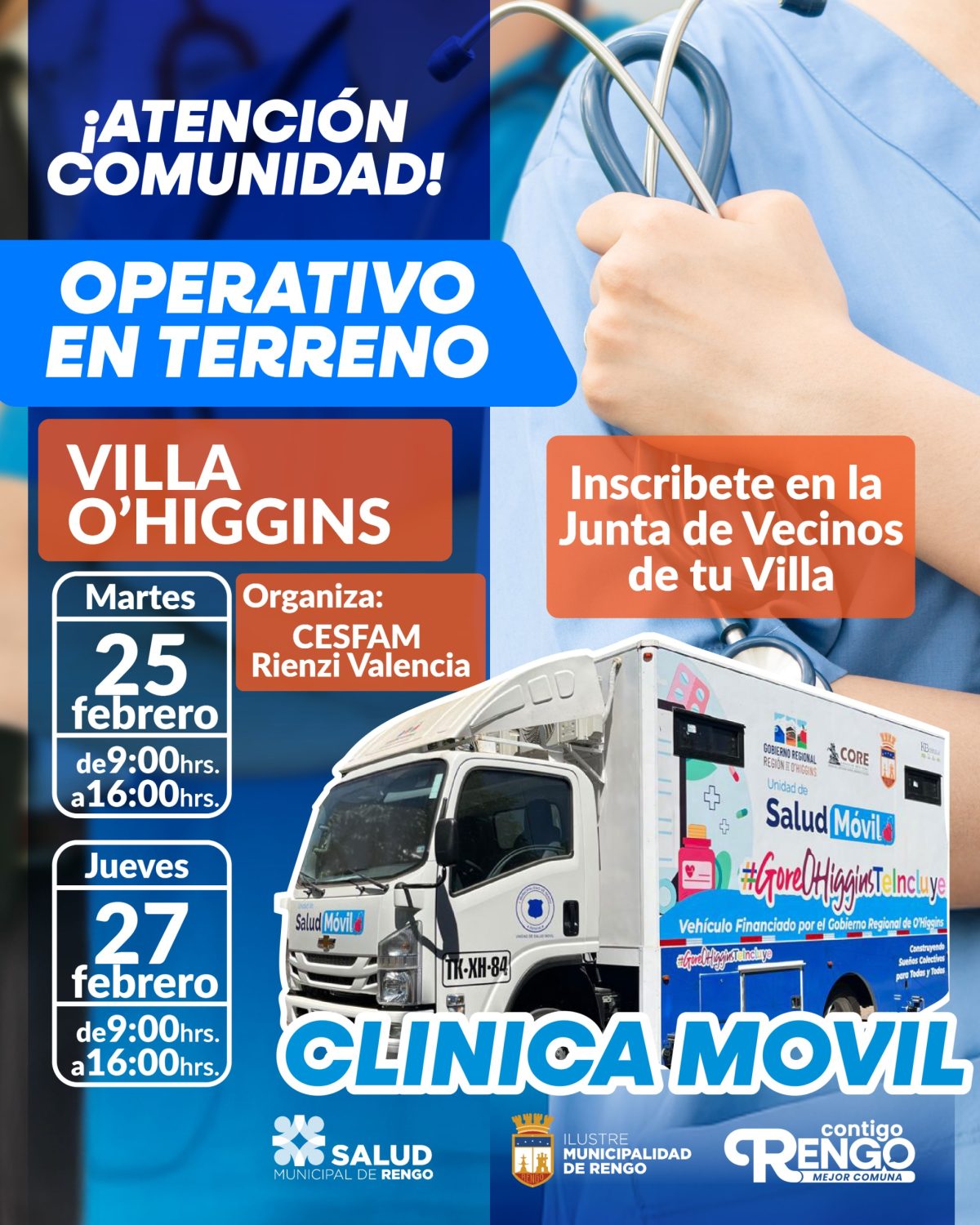 Clínica Móvil en Villa O´Higgins.