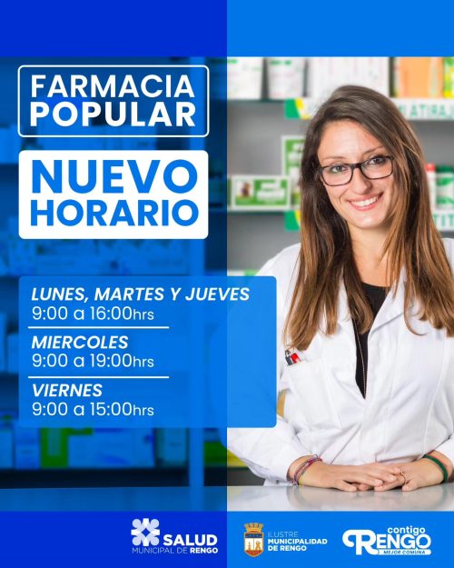 Nuevo Horario de Atención de la Farmacia Popular.