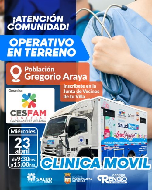 CLINICA MÓVIL, EN LA POBLACIÓN GREGORIO ARAYA.