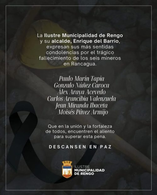 Condolencias a la Familia Minera.