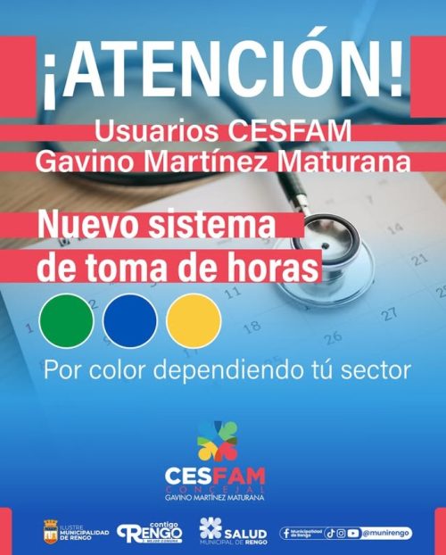 Nueva Modalidad Para Toma de Horas Médicas en CESFAM Concejal Gavino Martínez Maturana.