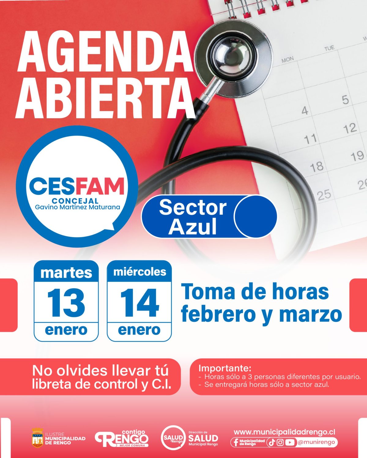 Apertura De Agenda Del CESFAM Concejal Gavino Martínez Maturana.