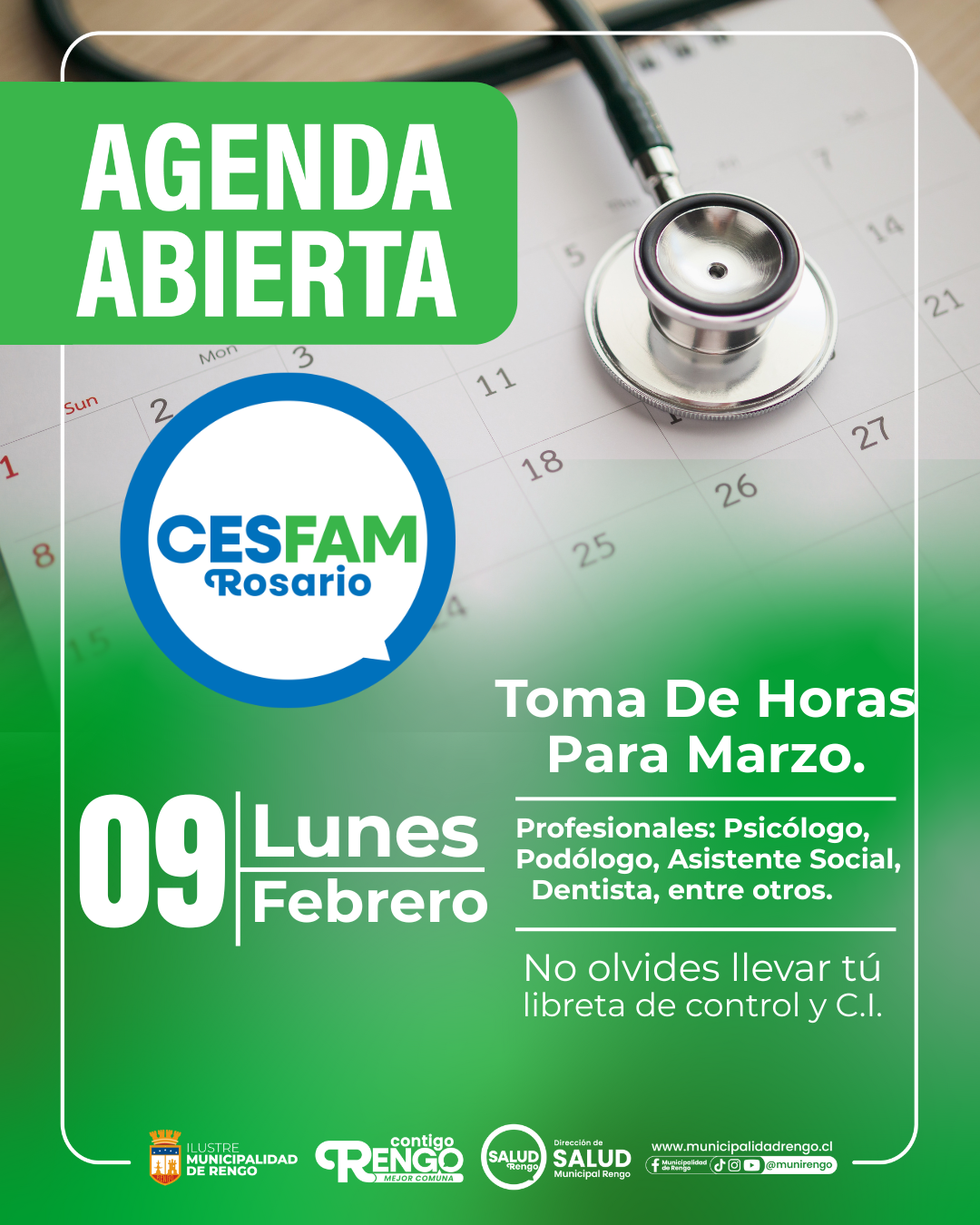 Apertura de Agenda en CESFAM Rosario.