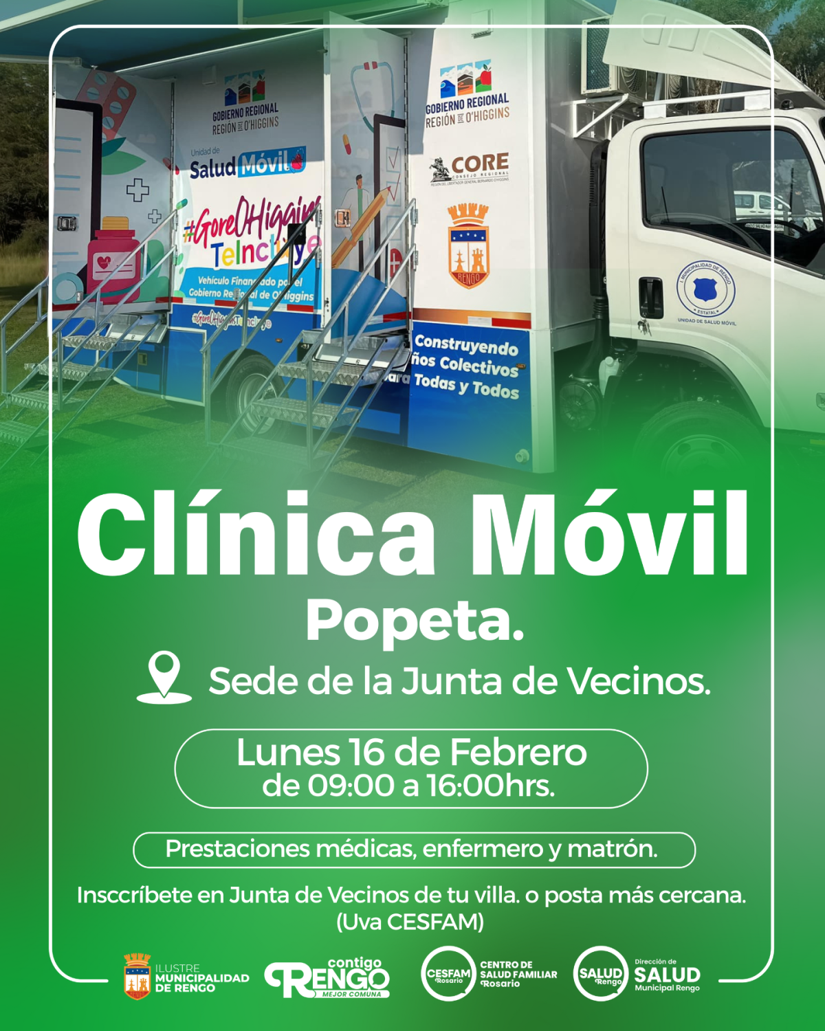 Operativo de Salud en Terreno, en Sector Popeta.