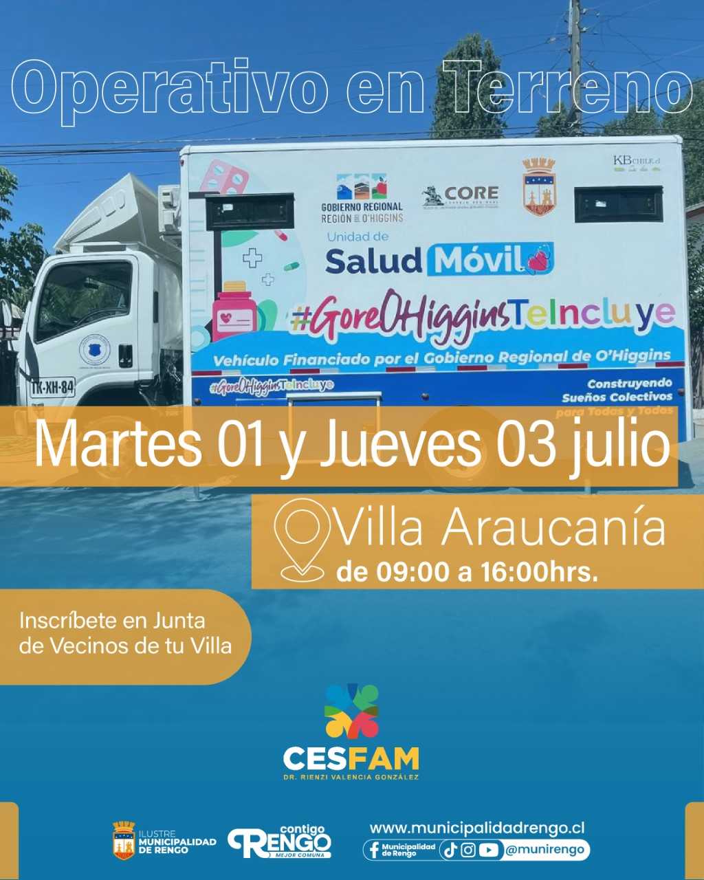 Operativo de Salud en Terreno, en Villa Araucanía.