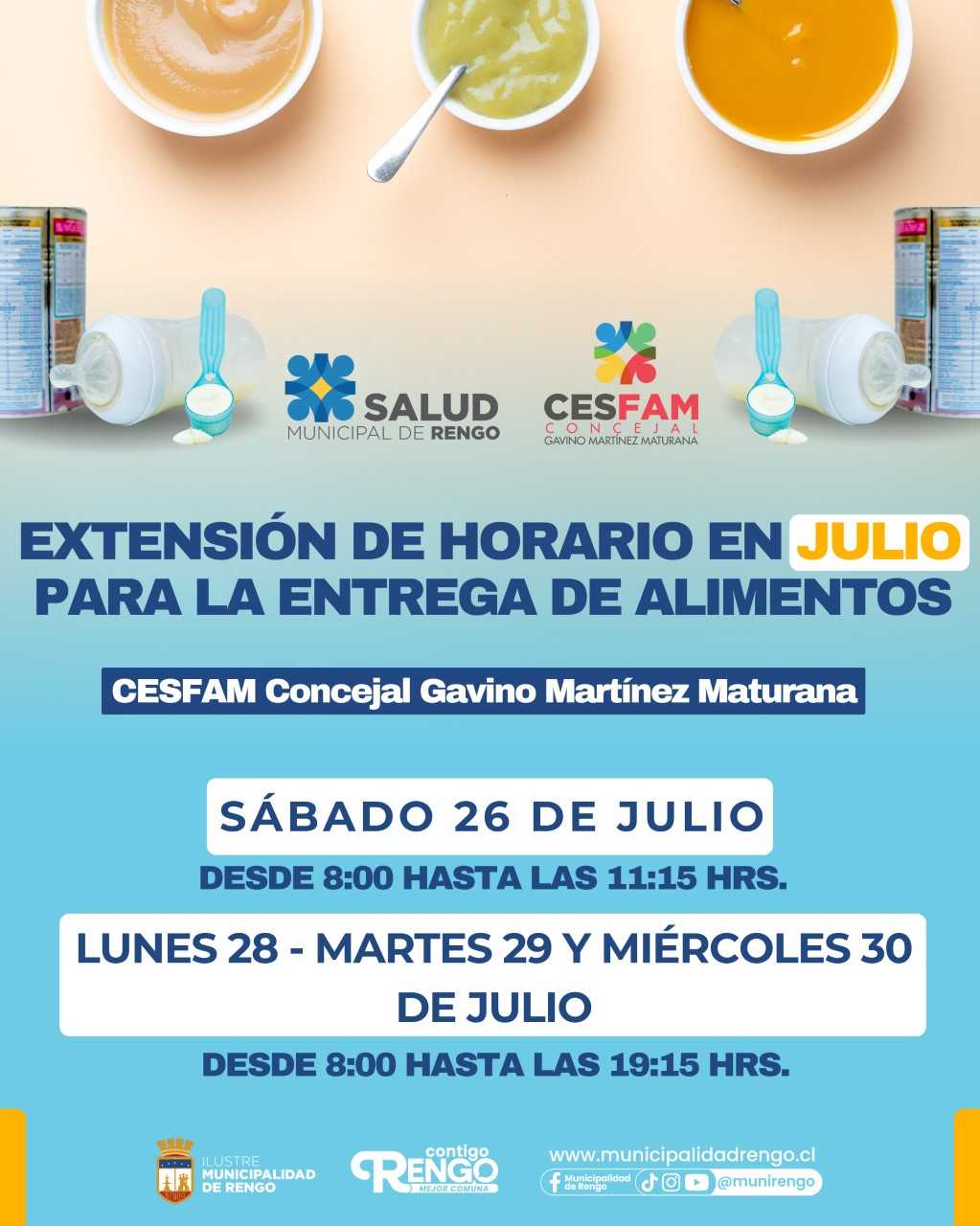 EXTENSIÓN HORARIA EN JULIO PARA RETIRO DE ALIMENTOS…