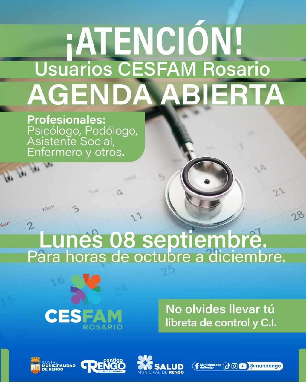 Apertura de Agenda en CESFAM Rosario.