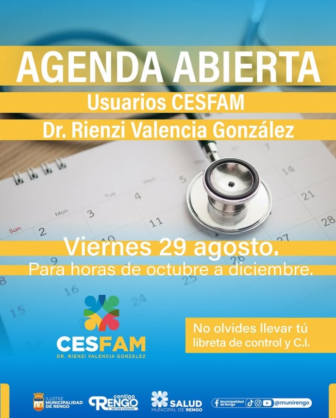 Apertura de agenda del CESFAM Dr. Rienzi Valencia González.