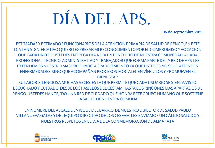 DÍA DE LA ATENCIÓN DE SALUD PRIMARIA.